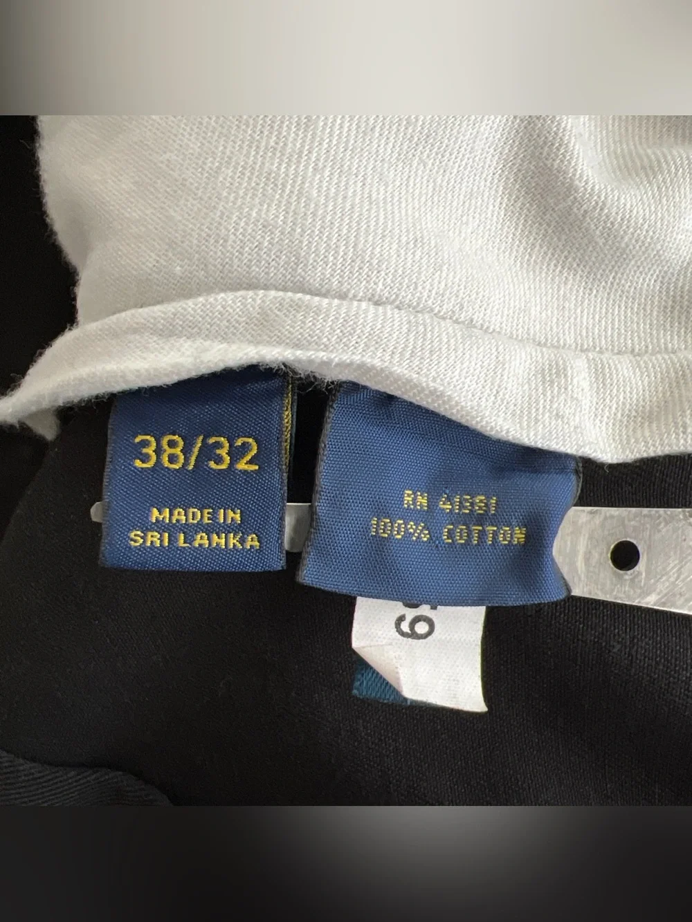 Polo Ralph Lauren Classic Fit Pleated Pants Black 100% Cotton Chino Men’s 38x32